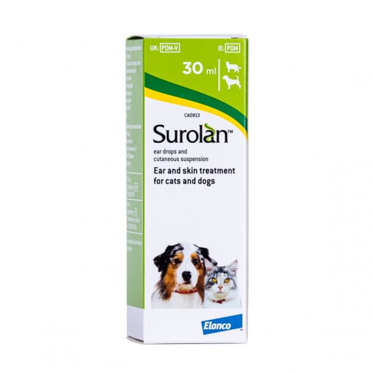 Buy Surolan Ear Drops & Cutaneous Suspension from £18.41 UK Pets