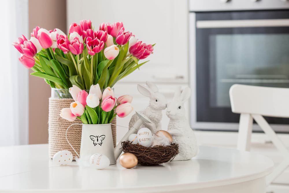 Easter gifts on a kitchen table