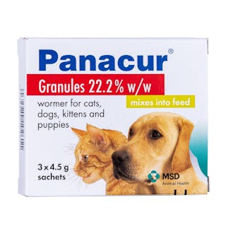 Panacur Wormer for Dogs & Cats (22.2% w/w Granules) 